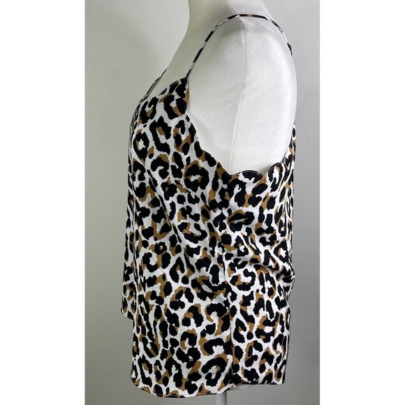 J. CREW Factory Y2K Cami Tank Top Size 6 Scalloped Neck Animal Print Racer Back - Picture 3 of 10